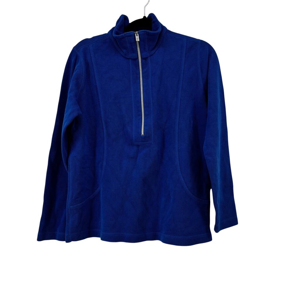 Tommy Bahama Cobalt Blue Sweater Zip Pineapple Logo Men Sz M